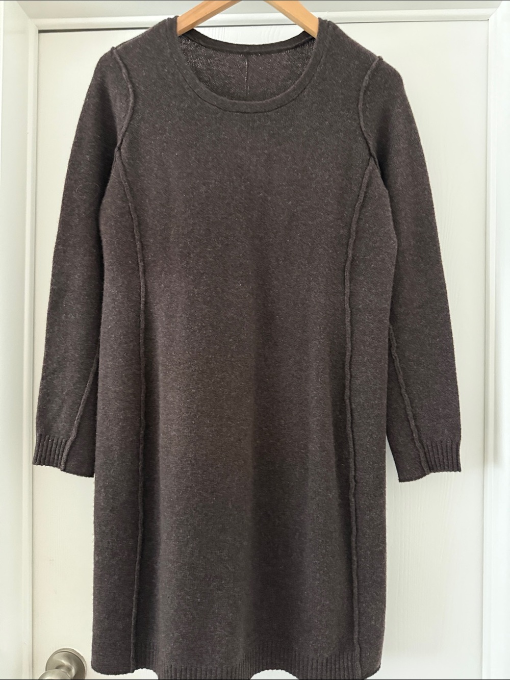 J. Jill Brown Long-Sleeve Knit Sweater Dress